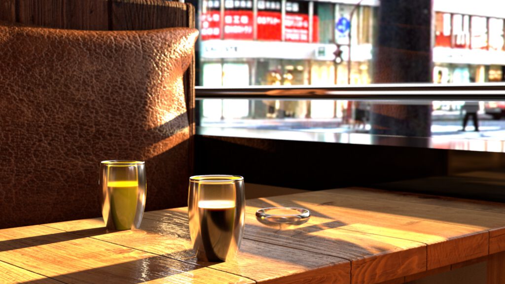 Nahaufnahme eines Sitzplatzes in einer Bar