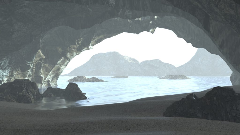 Eine Höhle in einer Bucht